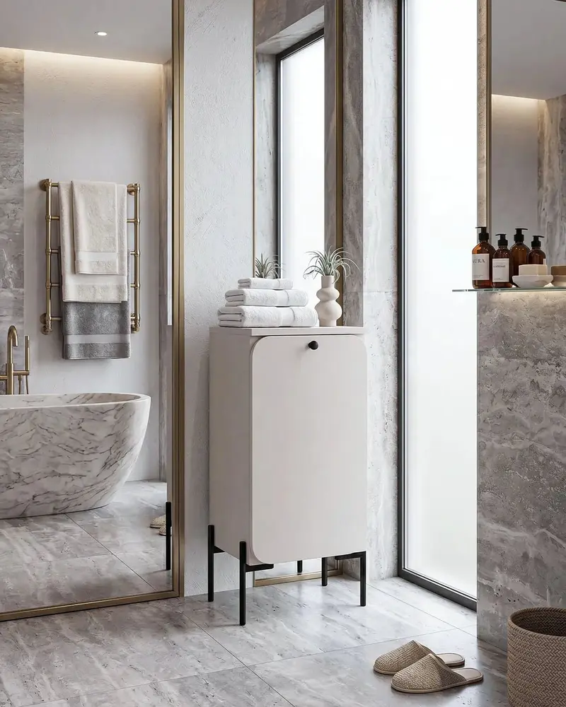 Mobile contenitore bagno ONIX 57 - 1 Anta - Cashmere
