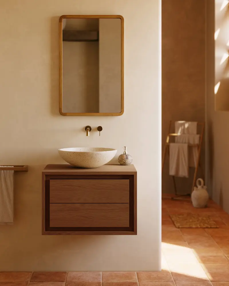 Mobile da bagno Kenta in legno massiccio di teak finitura naturale 60 x 45 cm