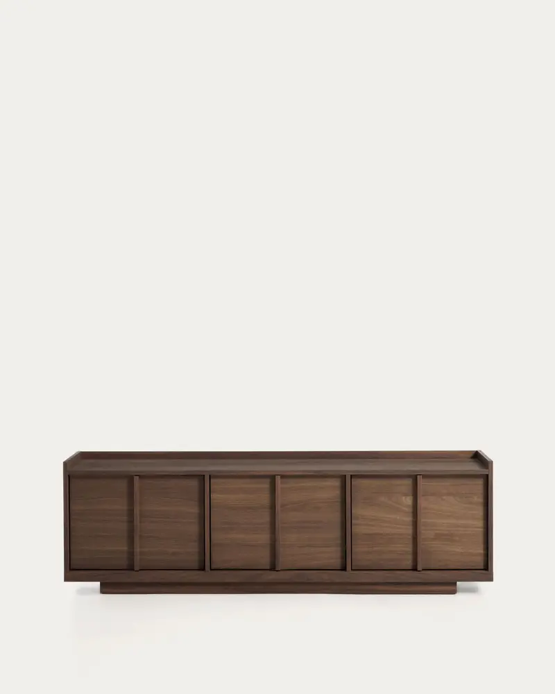 Mobile TV Onix di impiallacciatura in noce con finitura scura 150 x 47 cm FSC Mix Credit