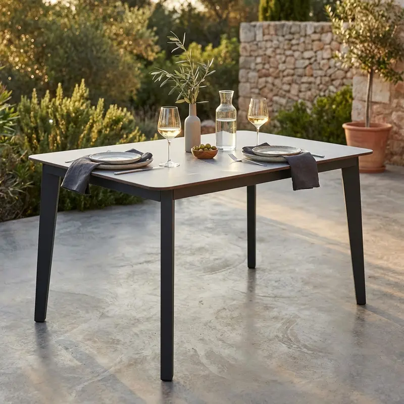 Monica - tavolo fisso in alluminio hpl 180x90