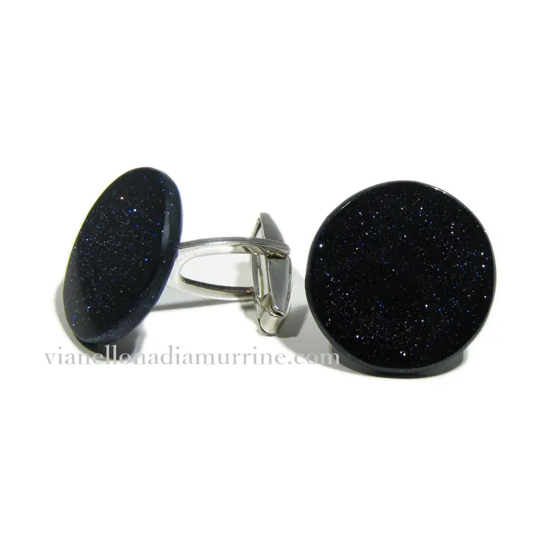 Murano glass Cufflinks Avventurina set in 925 Silver