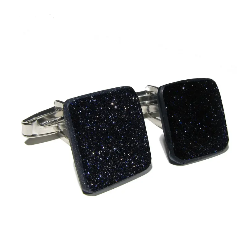 Murano glass Cufflinks Avventurina set in 925 sterling silver
