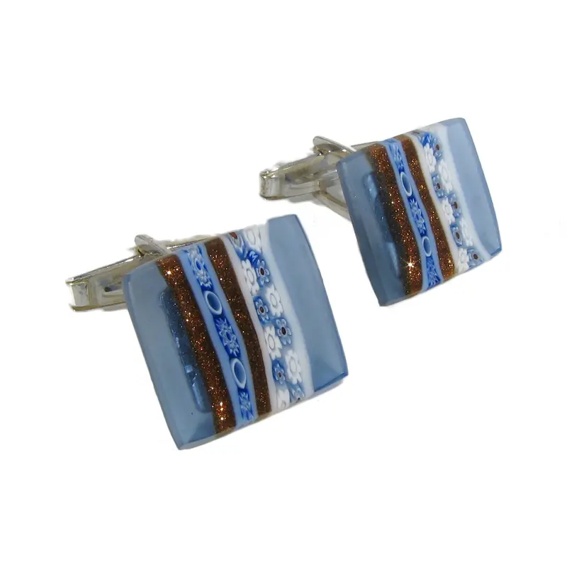 Murano glass Cufflinks Inglesina set in 925 Silver