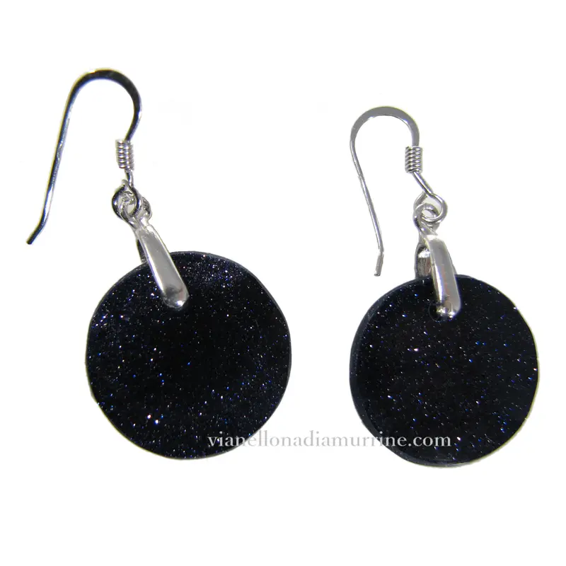 Murano glass round earrings "Avventurina"