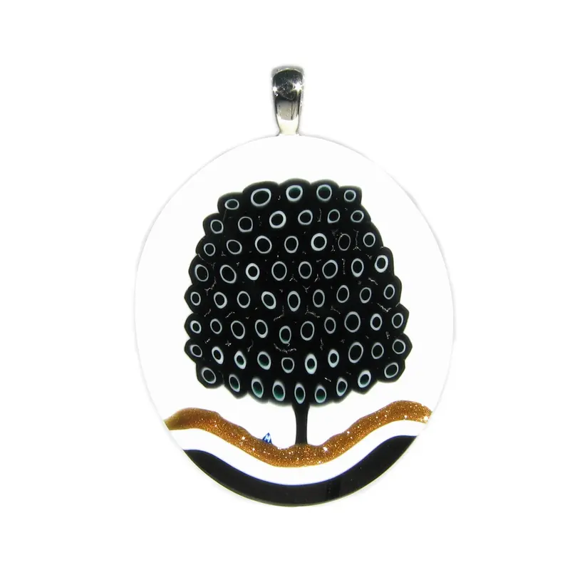 Murrina Albero Murano glass oval pendant