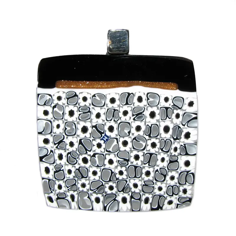 Murrina "Anni 60 Fascia Alta" Murano glass square pendant