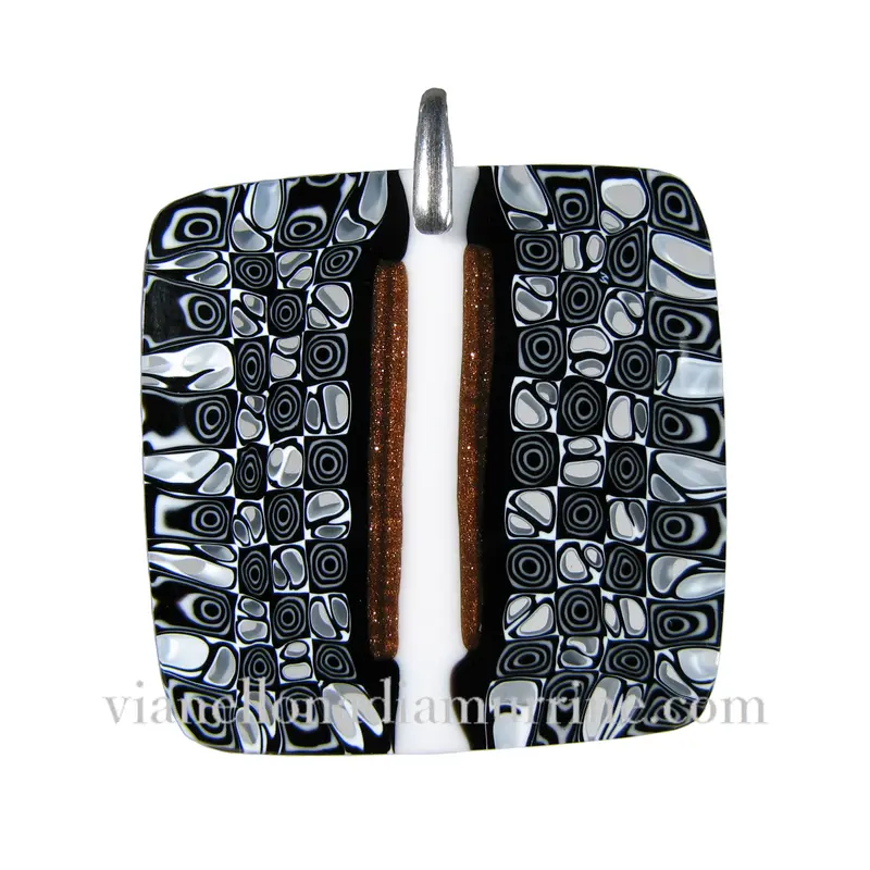 Murrina "Anni 60 Fascia Centrale" Murano glass square pendant