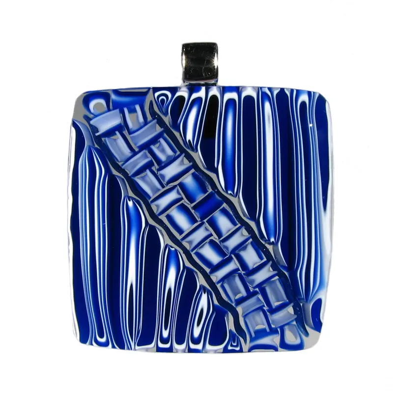Murrina "Anni 60 Fascia" Murano glass square pendant