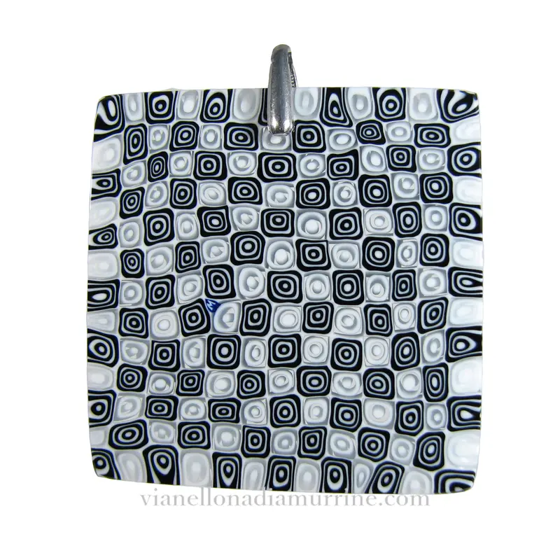Murrina "Anni 60" Murano glass square pendant