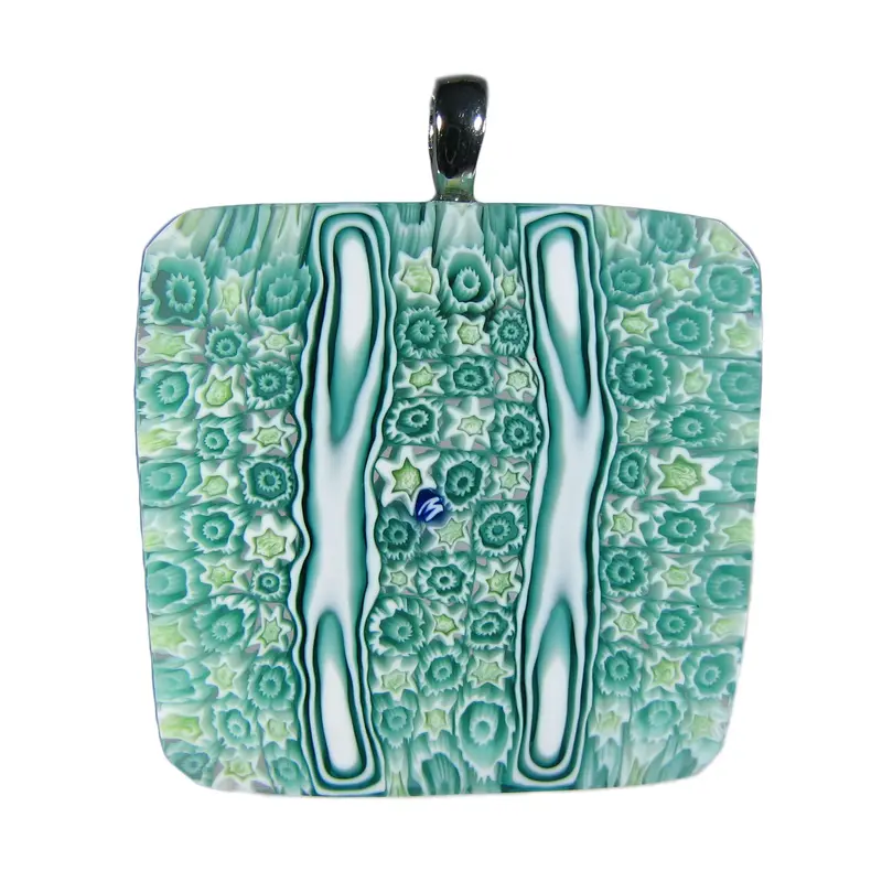 Murrina "Anni 60 Scacchiera" Murano glass square pendant