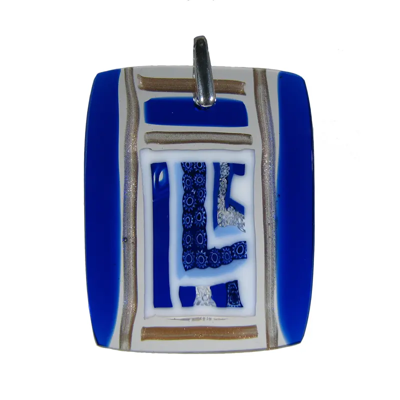 Murrina "Finestra" Murano glass rectangular pendant