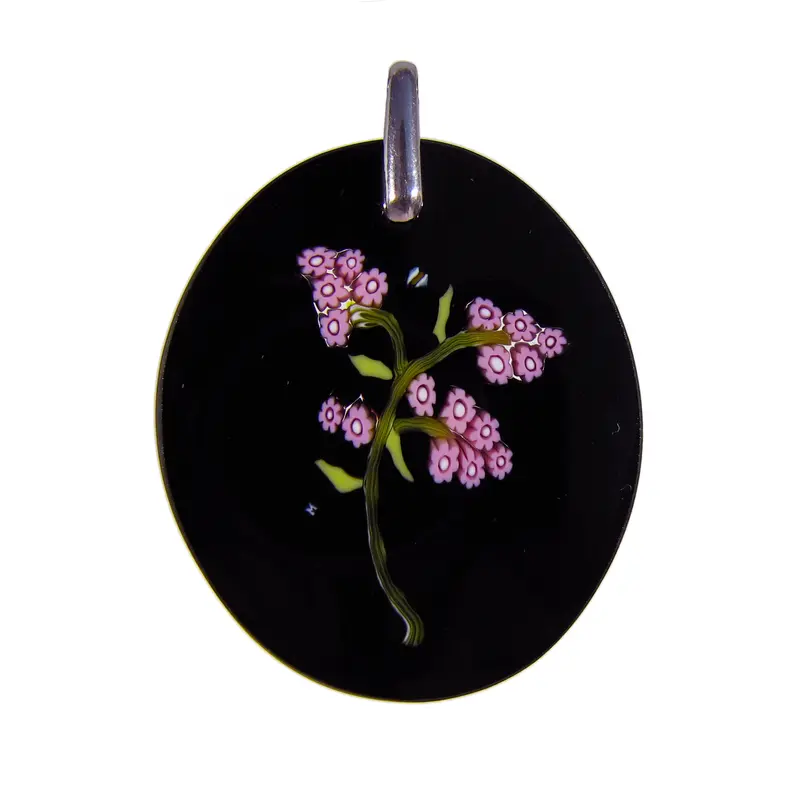 Murrina Fiori Murano glass oval pendant
