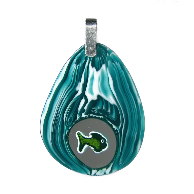 Murrina Goccia Antica Pesce drop-shaped Murano glass pendant