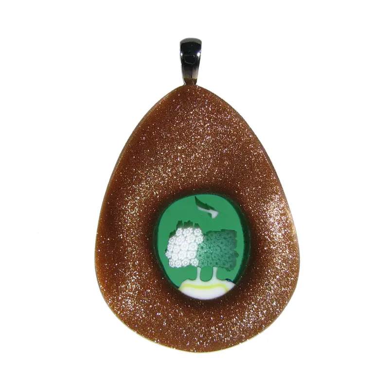 Murrina Goccia Avventurina drop-shaped Murano glass pendant