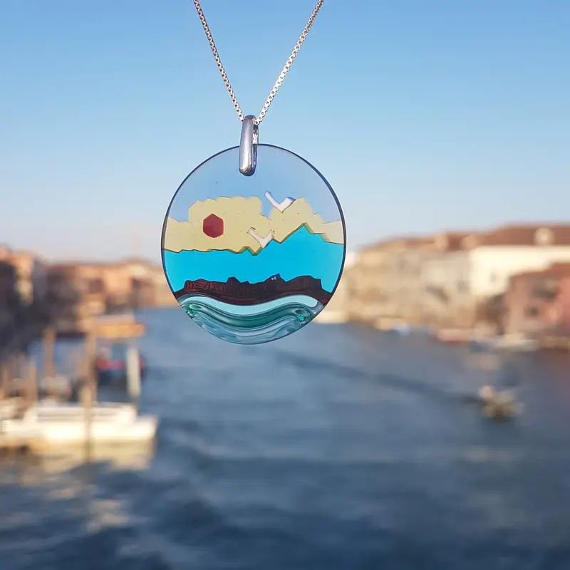 Murrina Laguna di Venezia Pendente in Vetro di Murano