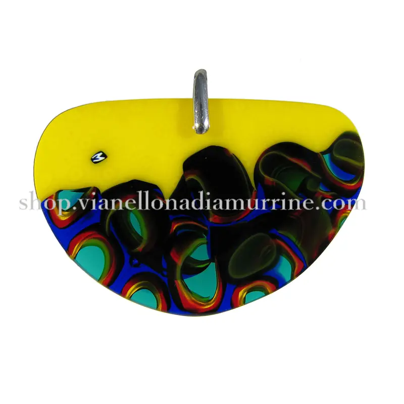 Murrina Maya Fantasy semi-round Murano glass pendant