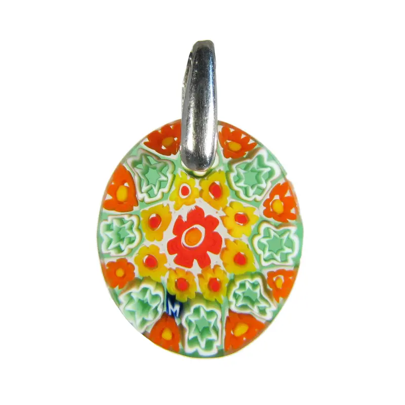 Murrina Millefiori Murano glass oval pendant (15)