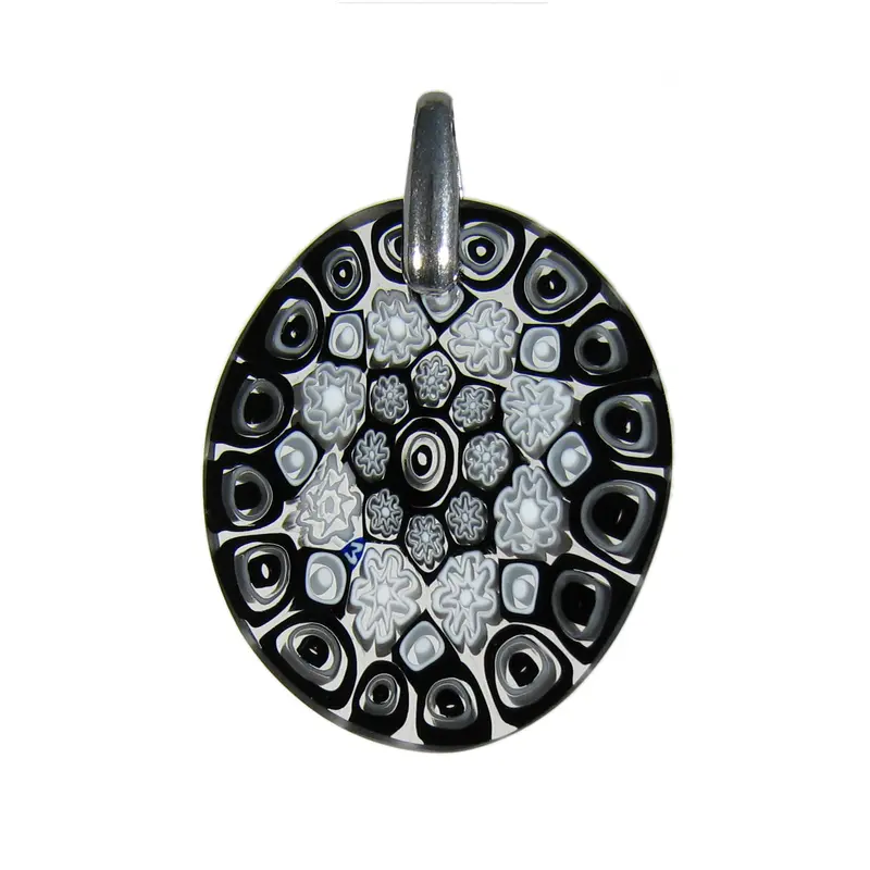 Murrina Millefiori Murano glass oval pendant (20)