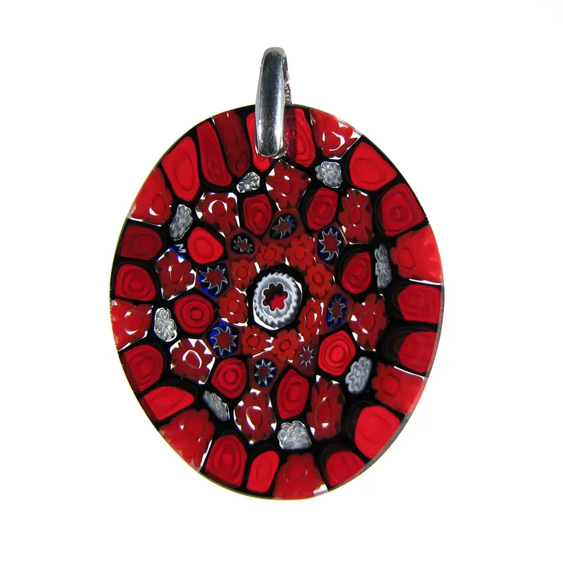 Murrina Millefiori Murano glass oval pendant (25)