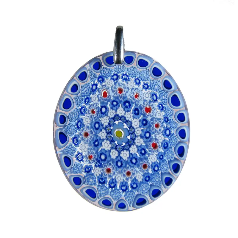 Murrina Millefiori Murano glass oval pendant (27) 32 x 37 mm