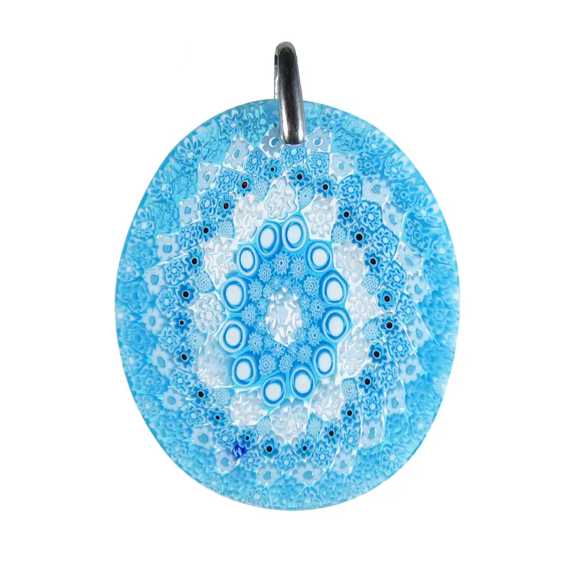 Murrina Millefiori Murano glass oval pendant (32) 37 x 44 mm
