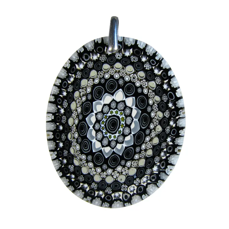 Murrina Millefiori Murano glass oval pendant (50) 43 x 50 mm