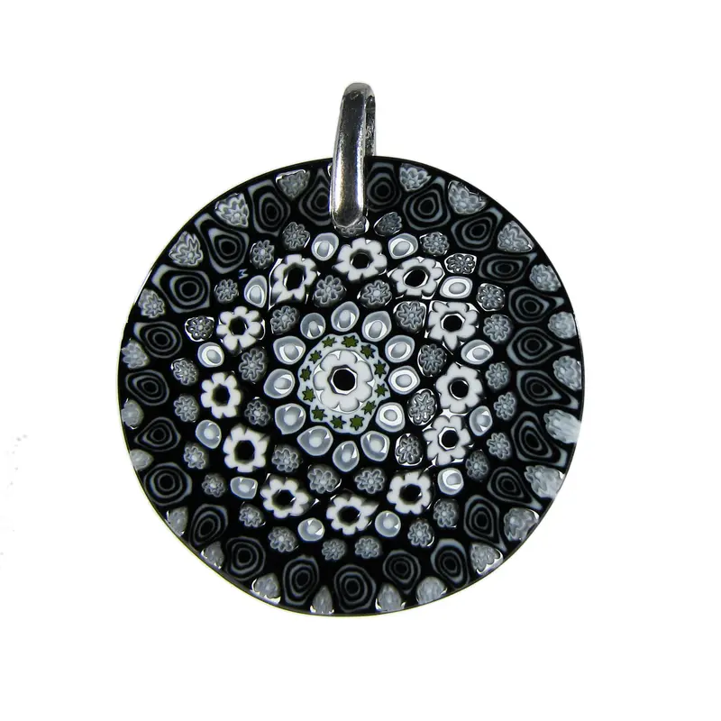 Murrina Millefiori Murano glass round pendant (27) ⌀ 37 mm
