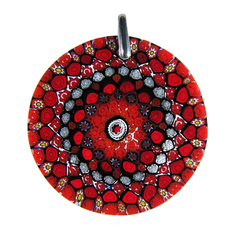 Murrina Millefiori Murano glass round pendant (32) ⌀ 41 mm