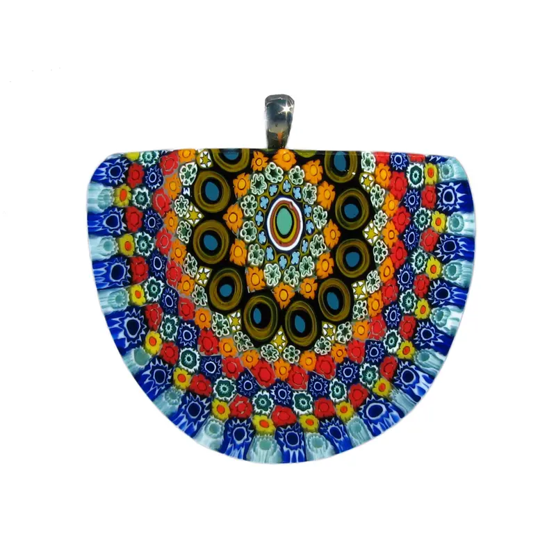 Murrina Millefiori Semi-round Murano glass pendant