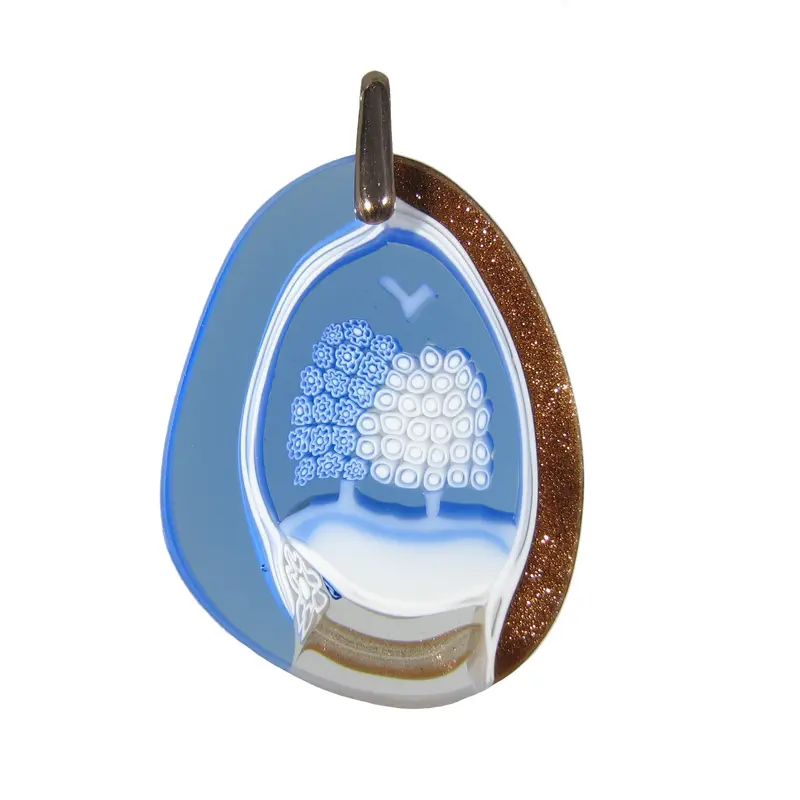 Murrina Paesaggio Drop-shaped Murano glass pendant