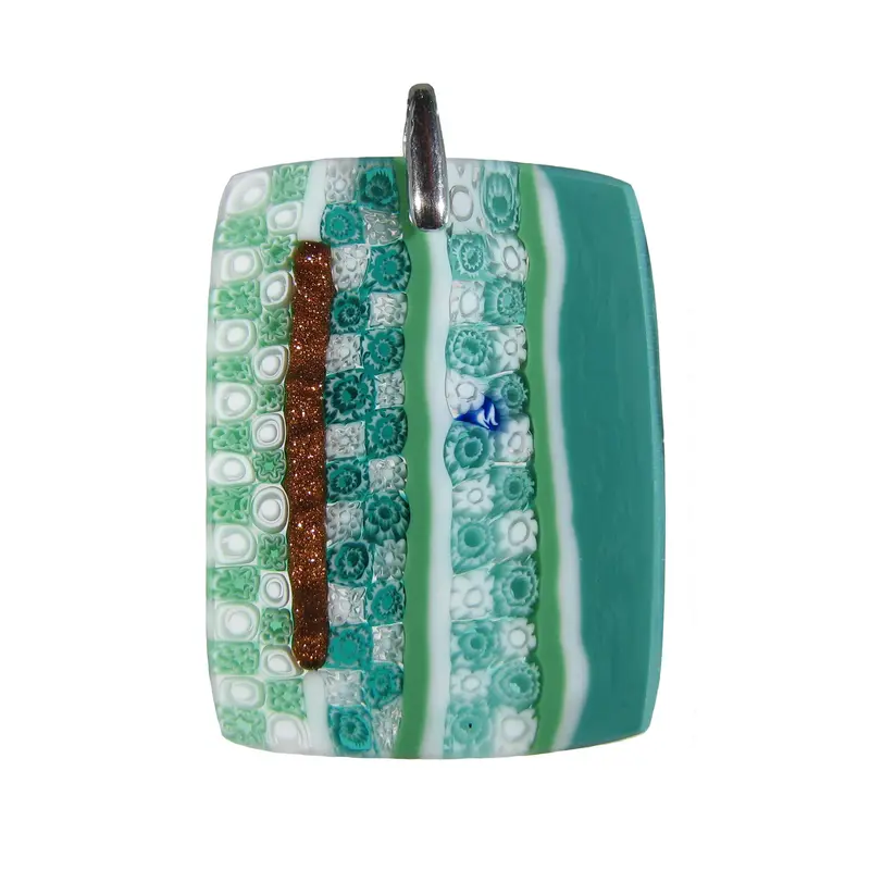 Murrina "Particolare" Murano glass rectangular pendant