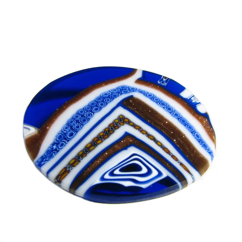 Murrina Quadrone Murano glass oval brooch