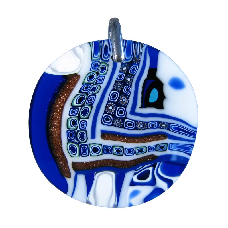 Murrina Quadrone Murano glass round pendant