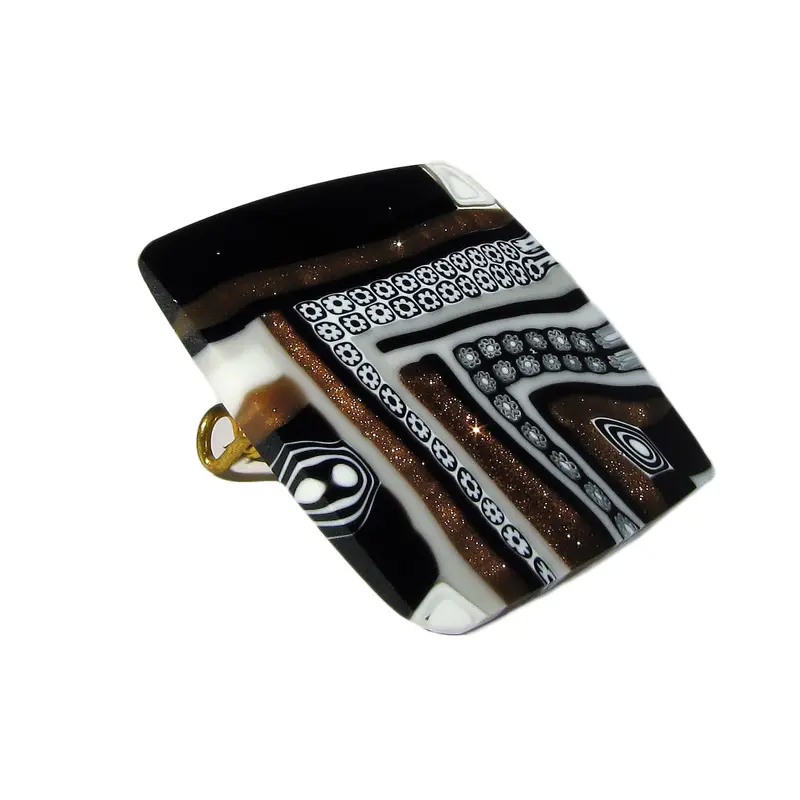 Murrina Quadrone Murano glass square brooch