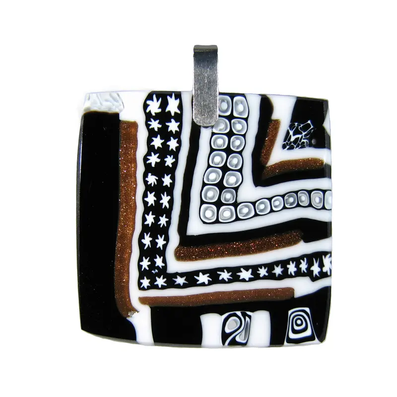 Murrina Quadrone Murano glass square pendant