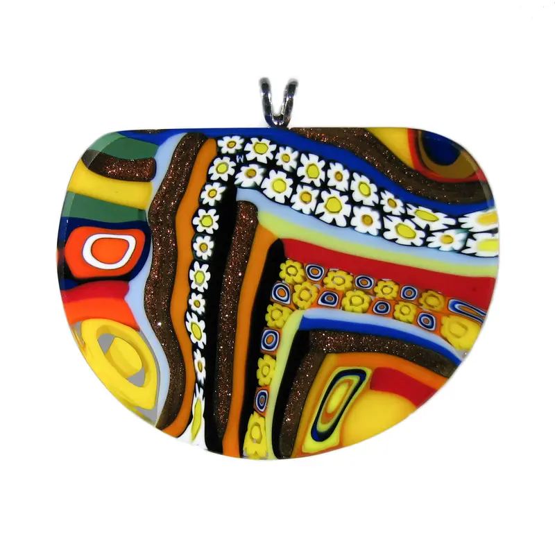 Murrina Quadrone semi-round Murano glass pendant