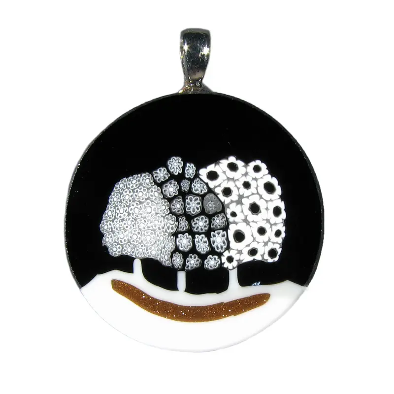 Murrina Small Trees Murano glass round pendant