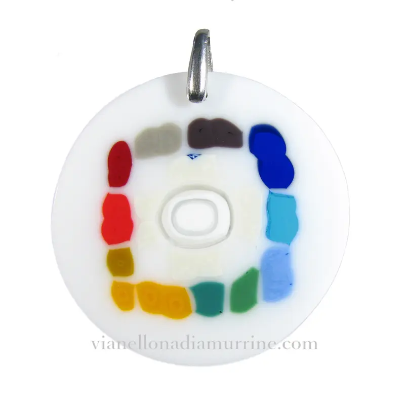 Murrina "The Mother's symbol" Murano glass round pendant
