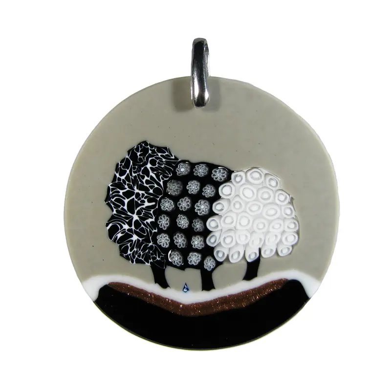 Murrina Trees Murano glass round pendant