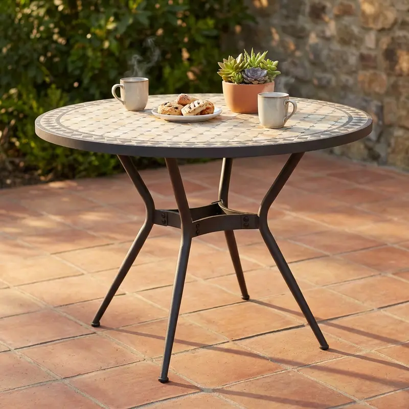 Nairobi - tavolo rotondo in ceramica antracite 110 cm