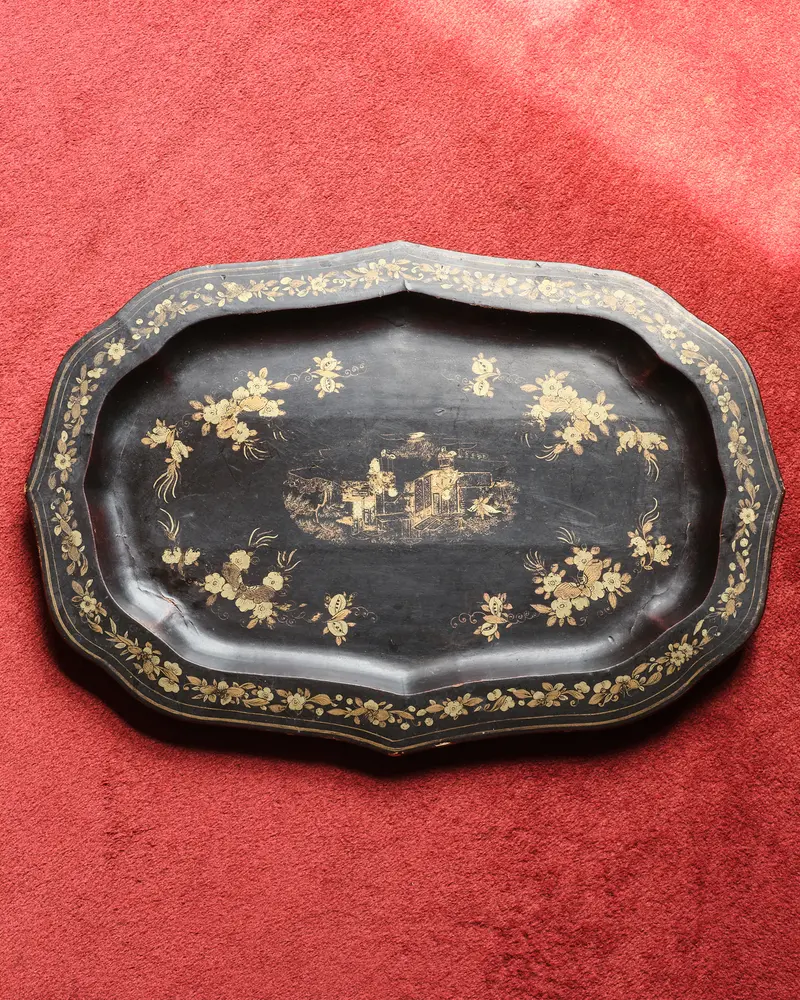 Napoleon III Painted Wooden Tray