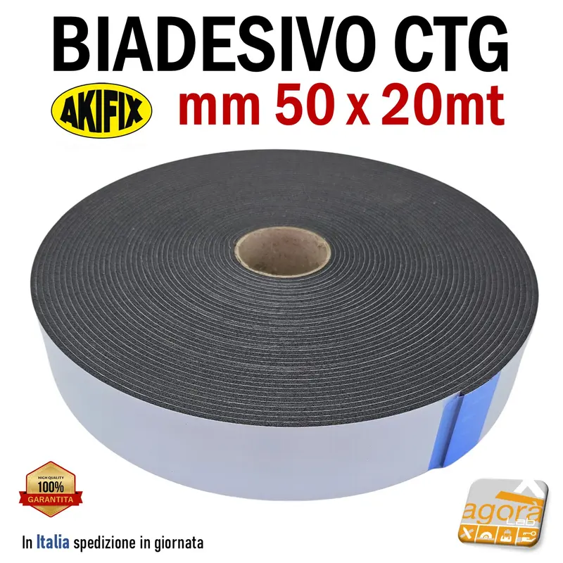 Nastro Biadesivo per cartongesso 50mm x 20 metri rotolo 5cm 20mt professionale ctg biadesivizzato