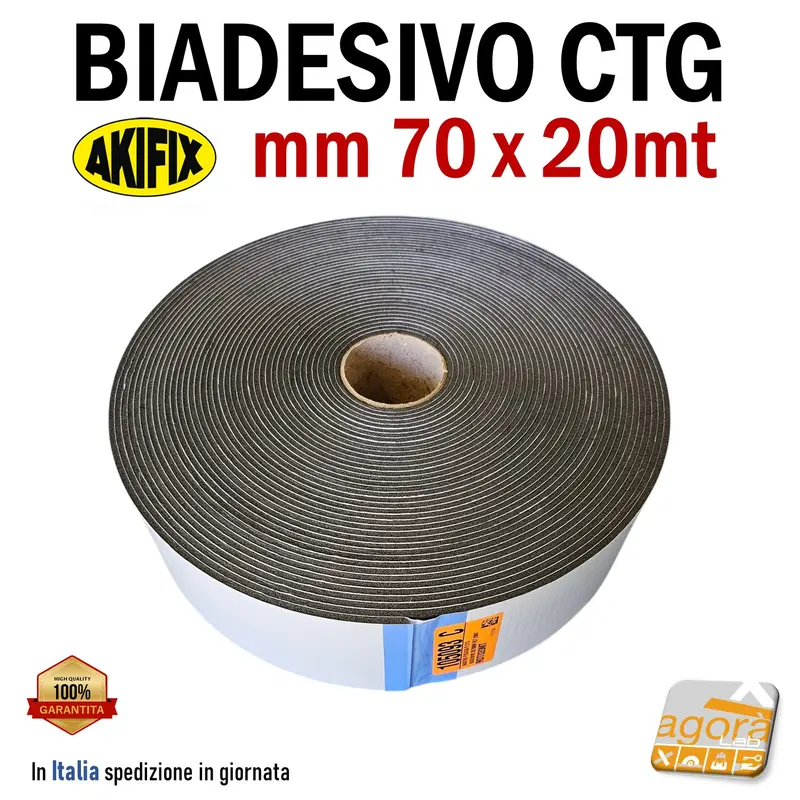 Nastro Biadesivo per cartongesso 70mm x 20 metri rotolo 7cm 20mt professionale ctg biadesivizzato