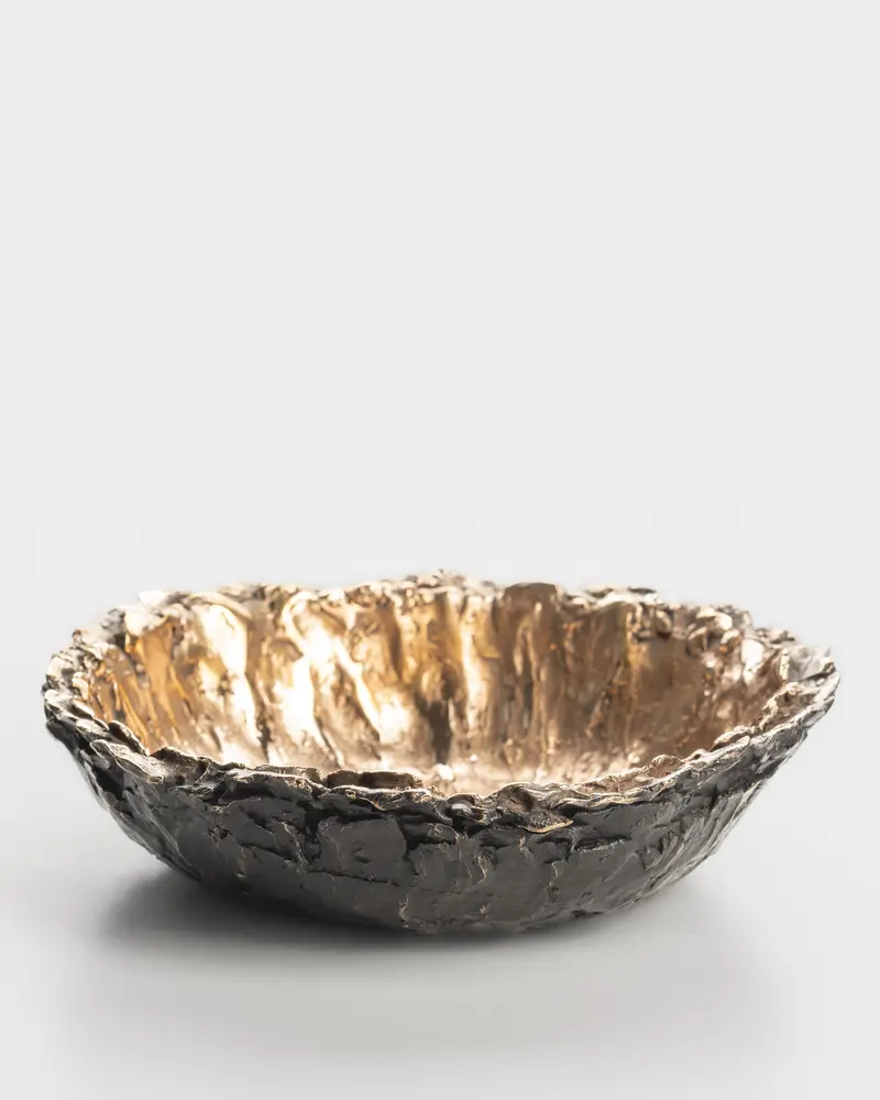 Naturalism Carryall Bronze Bowl by Osanna Visconti, Black Patina, Large