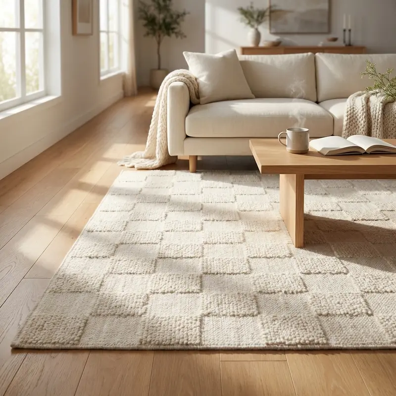 Nevio - tappeto fisso in lana beige 160x230