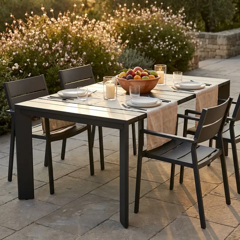 Newport - tavolo allungabile in alluminio 150/200x100