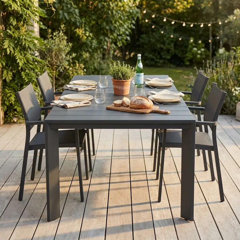 Newport - tavolo allungabile in alluminio 200/250x100