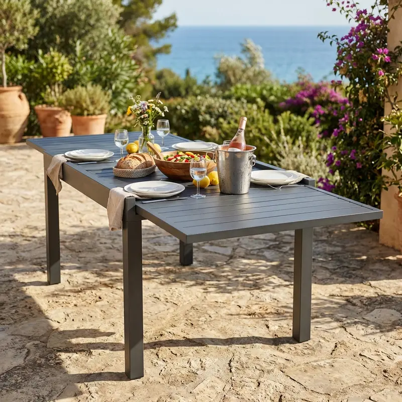 Nicola - tavolo allungabile in alluminio 135/270x91