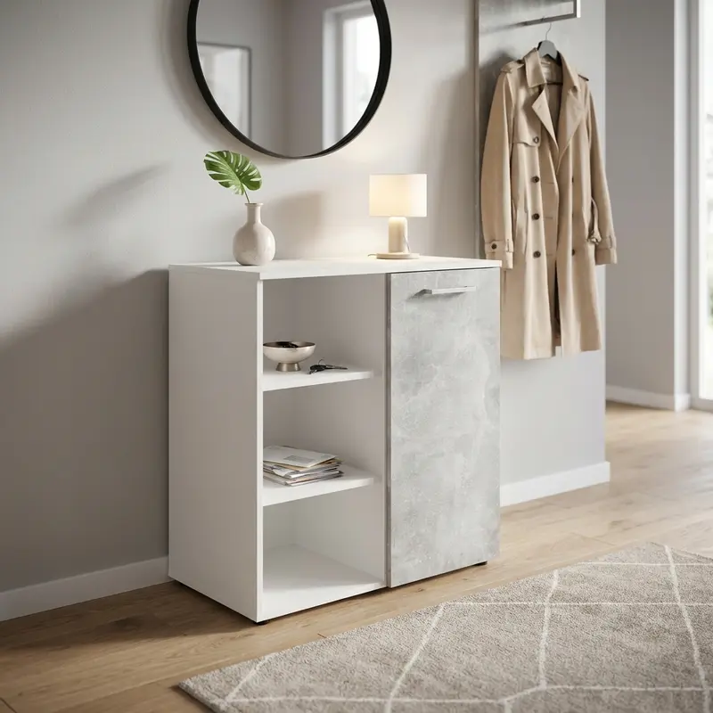 Nilde - mobiletto in truciolare bianco