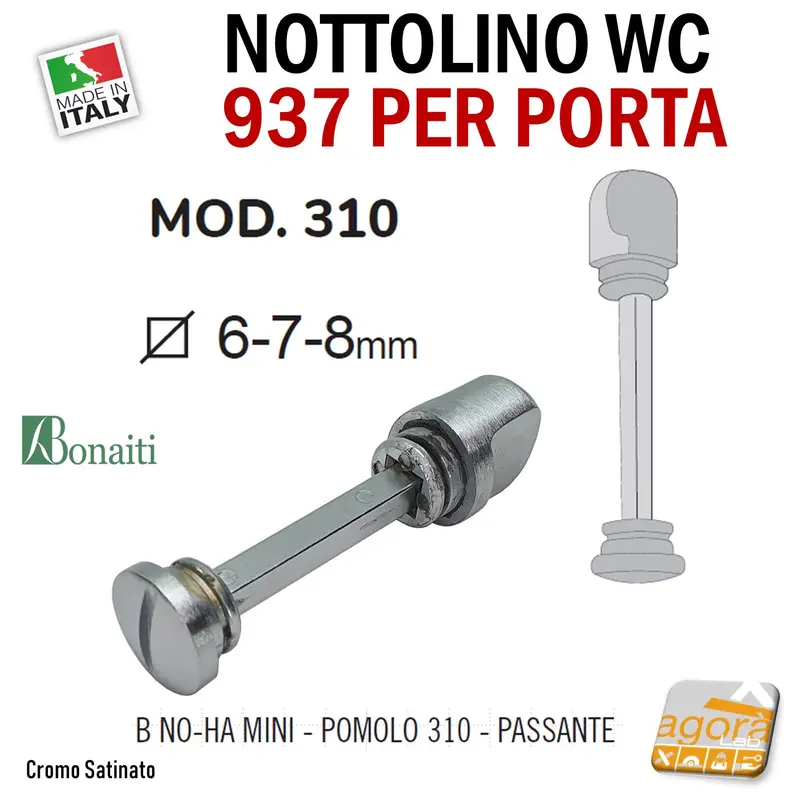 NOTTOLINO WC B NO-HA 937 MINI Art.310 CR.SAT Q6-7-8 BONAITI PER PORTA LIBERO-OCCUPATO WC X BAGNO
